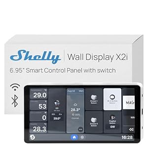Shelly Wall Display X2i Plata – Panel de Control para hogar Inteligente, Pantalla tàctil 6,9”, Wi-Fi y Bluetooth, Control inalámbrico Dispositivos Inteligentes, Relé 5A, Compatible Home Assistant