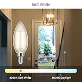 Sigalux E12 LED Bulb Dimmable, 40 Watt Candlestick LED Bulbs, Chandelier Bulbs, B10 2700K Soft White, Type B Candle Bulbs for Chandeliers, Ceiling Fan, Pendant, UL Listed, Pack of 24 - Image 4