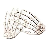 Honbay 1 Pair of Halloween Skeleton Hands Realistic Life Size Plastic Skeleton Hands for Halloween Props Decorations Horror Prank Cosplay Party Haunted House Terror Props Supplies (1 Right & 1 Left)