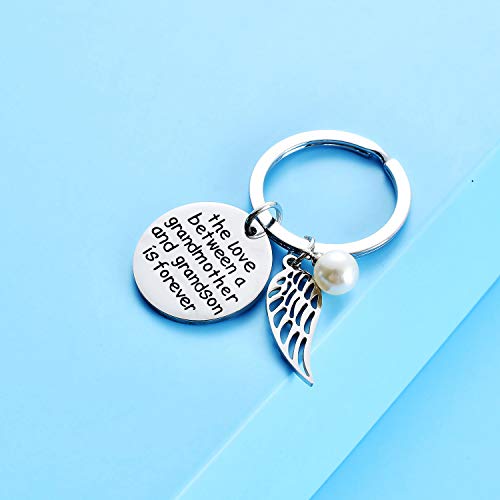 malyunin The Love Between Grandmother And Granddaughter Grandson is Forever Keyring Wing Keychain Gift from Granddaughter Grandson Family Mother's Day Birthday Jewelry (grandmother and grandson) - Image 6