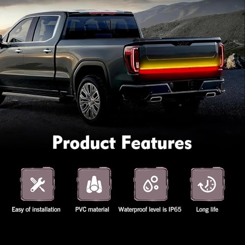 Image of 1 PC Pack-1 Led Tailgate Light Bar, Triple Row 60 inch High Brightness Turn Signal Brake Reverse Light Strip, 12 V Waterproof Cool Streamer Decorative Lights, Universal for Most Cars Trailers RVs
