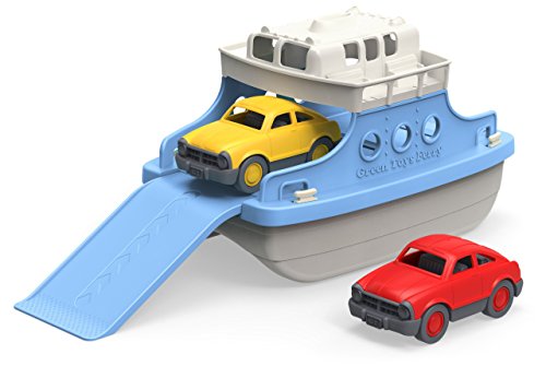 Green Toys Ferry Boat with Mini Cars Bathtub Toy, Blue/White, Standard by Green Toys - Used condition - US$15.21