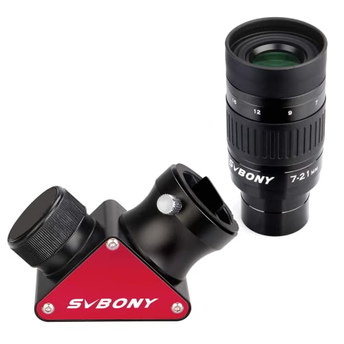 SV188P Dielectric Mirror Star Diagonal and SV135 Telescope Eyepiece Zoom 7 to 21mm for Astronomic Telescopes