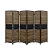 Produktbild LW Collection Paravent Raumteiler Schwarz Braun Holz - Raumteiler 6 Paneele - Trennwand 170x240cm - Paravent Fertig
