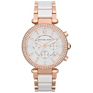 Michael Kors Watch for Women Parker, 39mm case size, Chronograph movement, Stainless Steel strap
