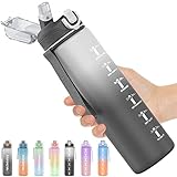 Botella de agua 1 litro,Botella de agua deportiva, Apertura con un botón, Con...