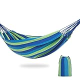 Hängematte 200 x150cm groß Hängeliege Baumwolle 2 Personen XXL Doppelhängematte,Belastbarkeit bis 200 kg Tragbare mit Tragetasche für Terrasse Hof Garten