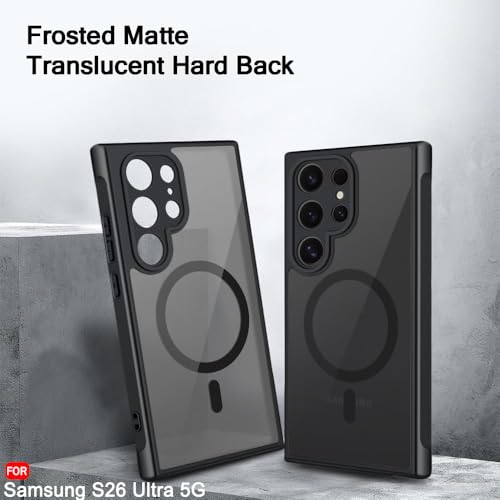 Image of TheGiftKart for Samsung S26 Ultra Case, Matte Frosted Hard Back Cover Compatible with MagSafe, Hybrid Shockproof Galaxy S26 Ultra Back Cover (PC & TPU, Translucent Black)