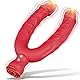 U-förmiges Doppeldildo Vibrator mit 10 Vibrationsmodi Silikon G-Punkt Vibratoren für sie Klitoris Leise Realistische Dildo Analvibrator Sexspielzeug für Frauen Lesben Paare Sex Spielzeug für die Frau