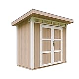 Gartenhaus Premium Qualität 3m² - L161xW294cm- All-Inclusive-Set mit Boden, Bitumen-Dachziegeln, Farbset- Hochwertiger Geräteschuppen aus Holzwerkstoffplatten LP Smartside - M901A Terra Brown