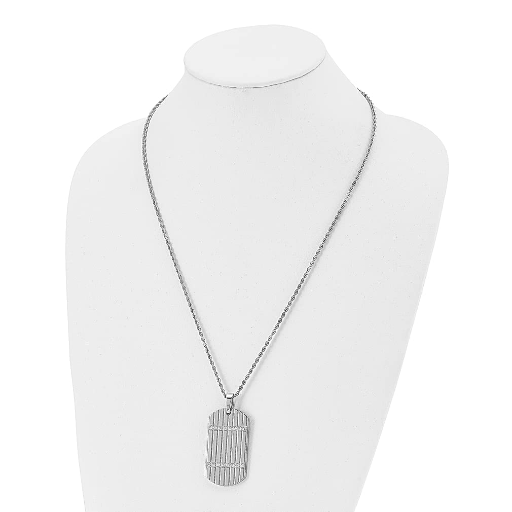 ICE CARATS stal nierdzewna sześcienna cyrkonia Cz nieśmiertelnik wisiorek łańcuszek naszyjnik mężczyzna charm Dogtag moda biżuteria dla taty męskie prezenty dla niego