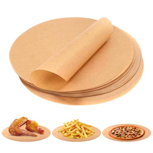 150 Fogli Carta da Forno Rotonda, Carta Forno Rotonda Ø 28 Cm, Resistente papier cuisson rond pour airfryer, Carta Riutilizzabile Tonda per Friggitrici Ad Aria, Padelle, Pizza, Torte, Barbecue