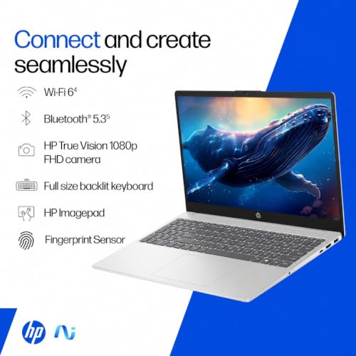 Image of HP 15, Intel Core Ultra 5 125H (24GB DDR5, 1TB SSD) FHD, IPS, 15.6'' /39.6cm, Win11, M365 Basic(1yr)*Office24, Silver, 1.65kg, hr1004TU, Intel Arc Graphics, FHD Camera, FP Reador, AI Powered Laptop