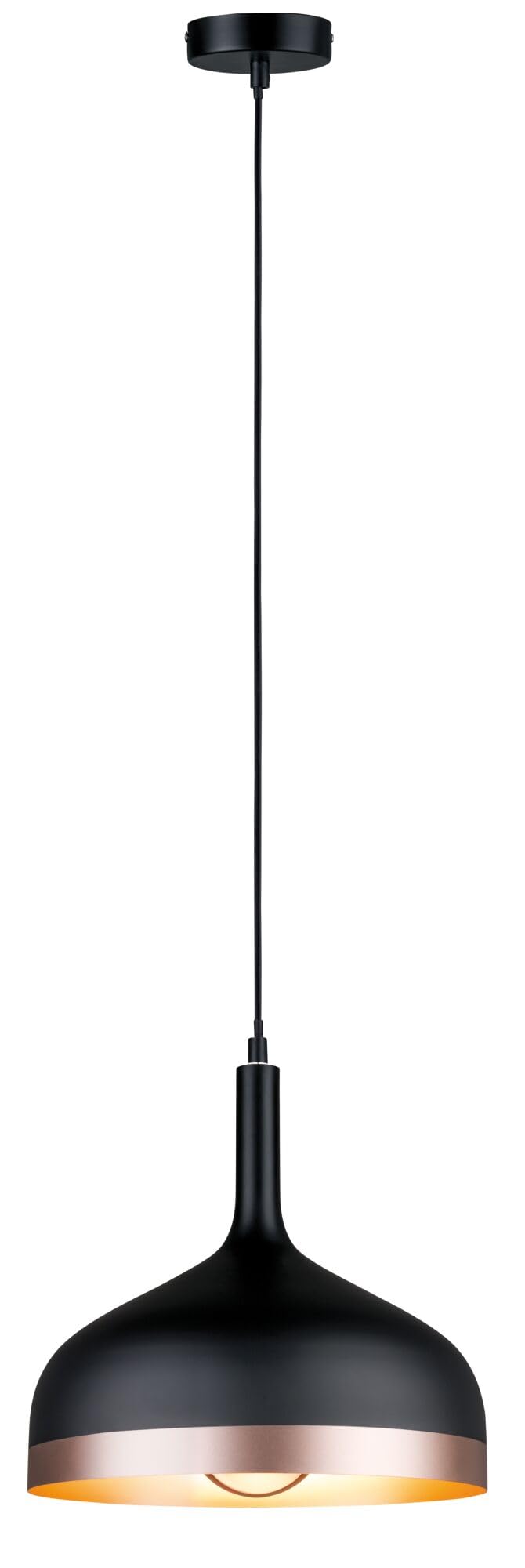 Paulmann 79629 Lámpara colgante Neordic Embla máx. 1x20 W, luminaria colgante para lámparas E27, luminaria de techo negro/cobre mate 230 V metal, sin fuente de luz
