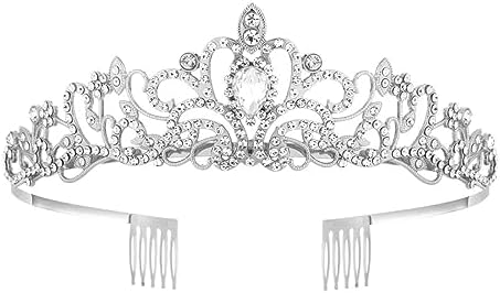 Tiara Corona Di Cristallo Con Strass - Set 3 Pezzi Per Matrimoni E Feste