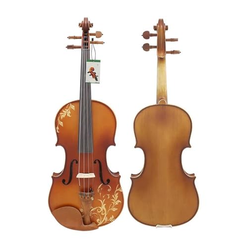 Violino 4/4 violino acústico de madeira maciça com caso cordas de arco ombro resto afinador violino