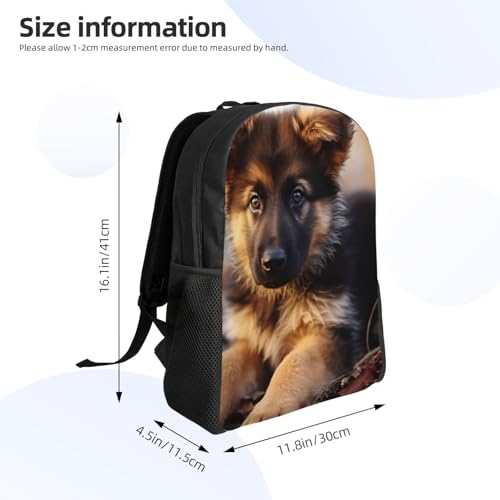 German Shepherd Puppy Travel Backpack for Men Women 15.6 inch Laptop Backpack Casual Daypack for Weekender2