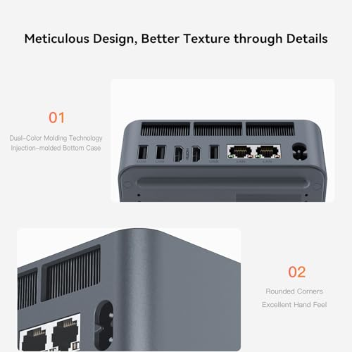 Image of Beelink EQR5 Por Mini PC AMD Ryzen 5 5500U(6C /12T,up to 4.0GHz),16GB DDR4 480GB PCIE3.0 X4 SSD Dual LAN Mini Computer,Support Dual Screen Display(2*HDMI) /WiFi6 /BT5.2