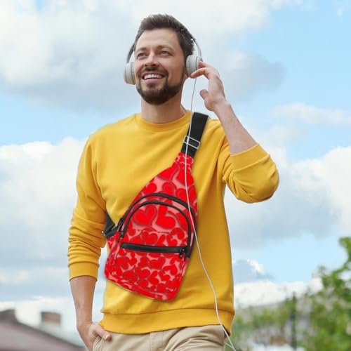 Mochila cruzada en el pecho unisex ajustable con estampado Multicolor 5 3