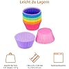 Mikim 12 Silikon-Backförmchen Rund, 7 Cm – Wiederverwendbar, BPA-frei, Spülmaschinenfest