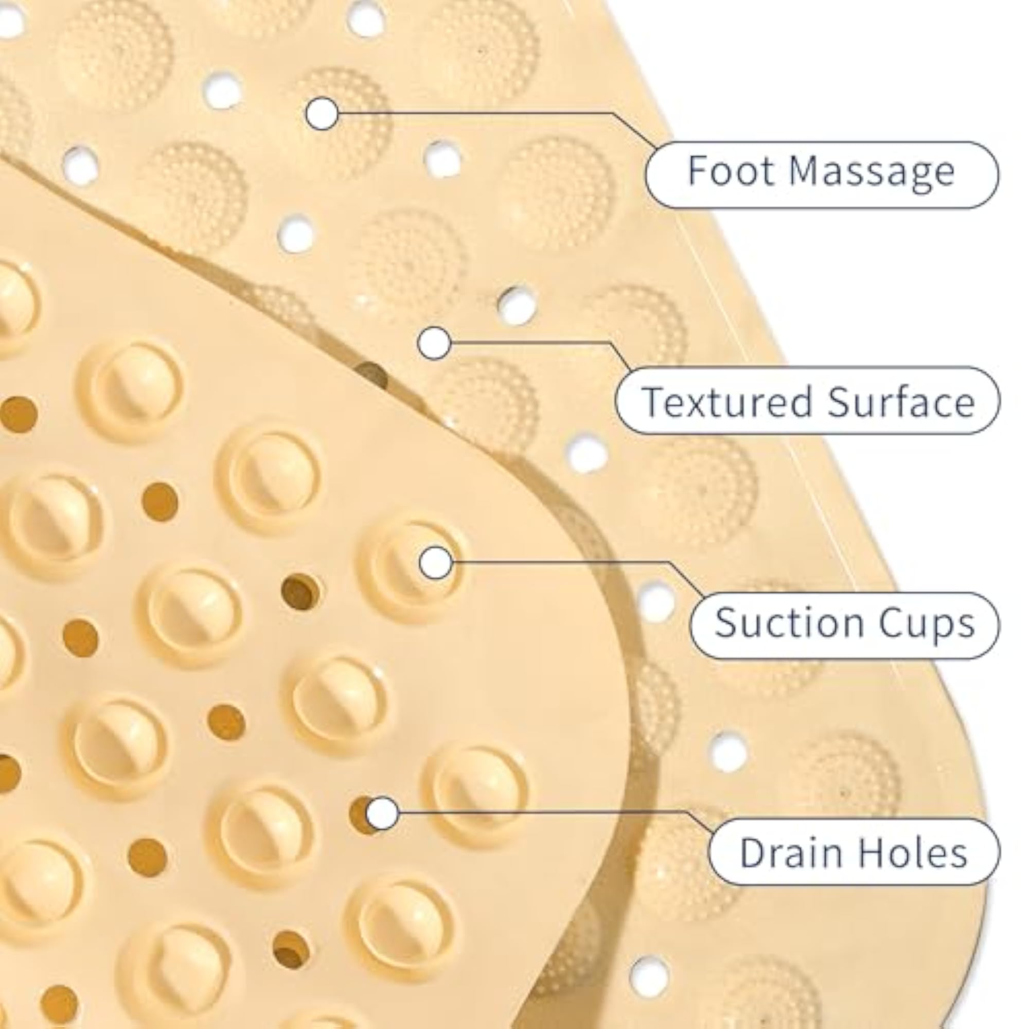PVC Anti Skid Bathroom Mat, Square Print