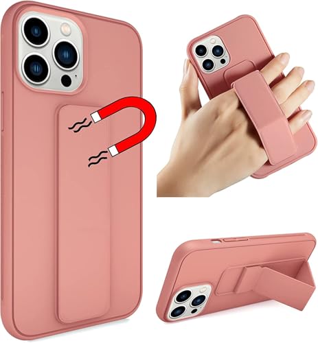 Bracelet magnétique iPhone 15 rose haut de gamme avec anneau en silicone premium