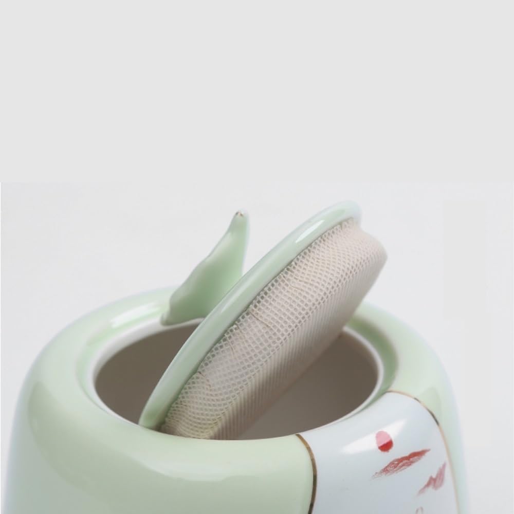 Tarro De Azúcar Recipiente for almacenar té a Granel de celadón, Tarro cerámica Sellado, for condimentos Cocina, Individual Estilo Retro Chino Bote De Té(D)