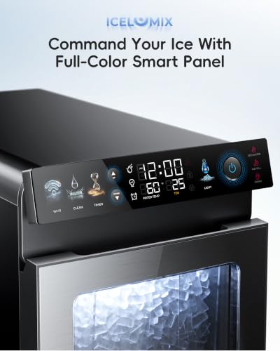Image of ecozy Smart Nugget Ice Maker Countertop with 1.14 Gal Side Tank 40 lbs /Day