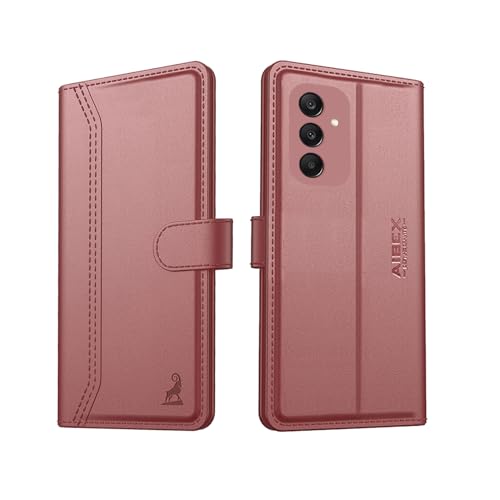 Image of AIBEX Compatible for Samsung A56 5G Flip Cover Leather Finish with Magnatic Closure | Inside TPU with Card Pockets | Wallet Stand | Complete Protection Flip Case -Brown