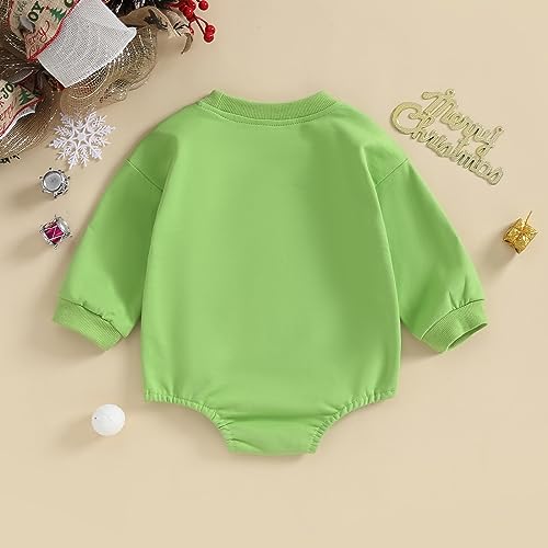 Amiblvowa Unisex Baby Girl Boy Christmas Outfit Long Sleeve Oversized Crewneck Sweatshirt Shirt Bubble Romper Xmas Clothes2