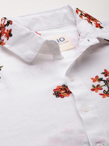 Image of Luxrio Casual Printed Textured Fabric Shirt for Men Regular Fit Cotton Blend