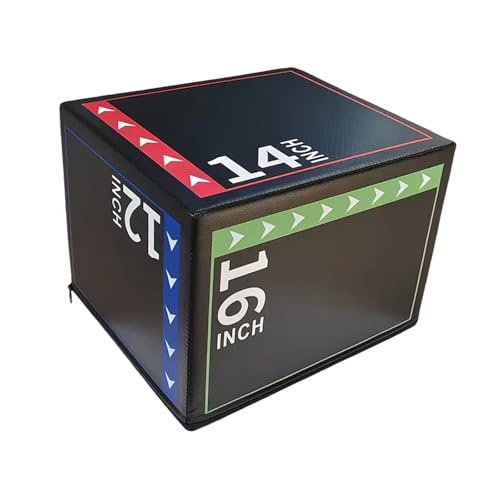 Folpus Boîte de Saut Pliométrique Cube de Fitness et Marchepied de Sport avec Surface Amortissante En PVC Adapté pour La Coordination et L'Équilibre pour...