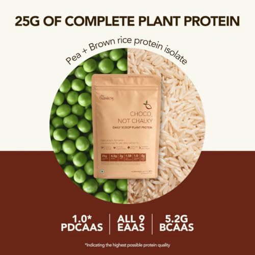 Image of Daily Scoop Plant Protein Powder for Women | 25g Vegan Protein | Pea & Brown Rice Protein | Digestive Enzymes, Vitamins & Herbs | Chocolate | 500g I Pack Of 1