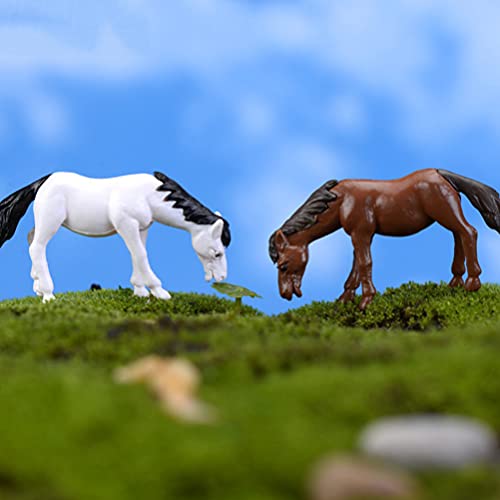 Mini Horse Statue Pferde Modell: 4 Stücke Bauernhof Tiere Figur Spielzeug Lernen Lernspiele Spielset Geflügel Modell… – Bild 4