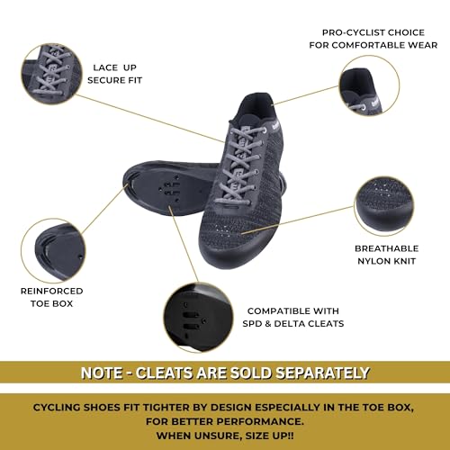 Image of Tommaso Strada Mens SPD & Peloton Shoes-2 in 1 Cycling Shoes-Install Your Own Delta or SPD Cleats for Spin Bikes, Indoor Cycles or Most Mens Bicycles-Explore Bike Accessories