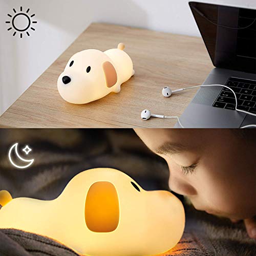 HOOMAGIC LED Nachtlicht Kinder Nachtlampe mit Touch Schalter Tragbare Silikon Nachtlichter USB Aufladen Nachtlampe für Schlafzimmer, Camping, Wohnräume