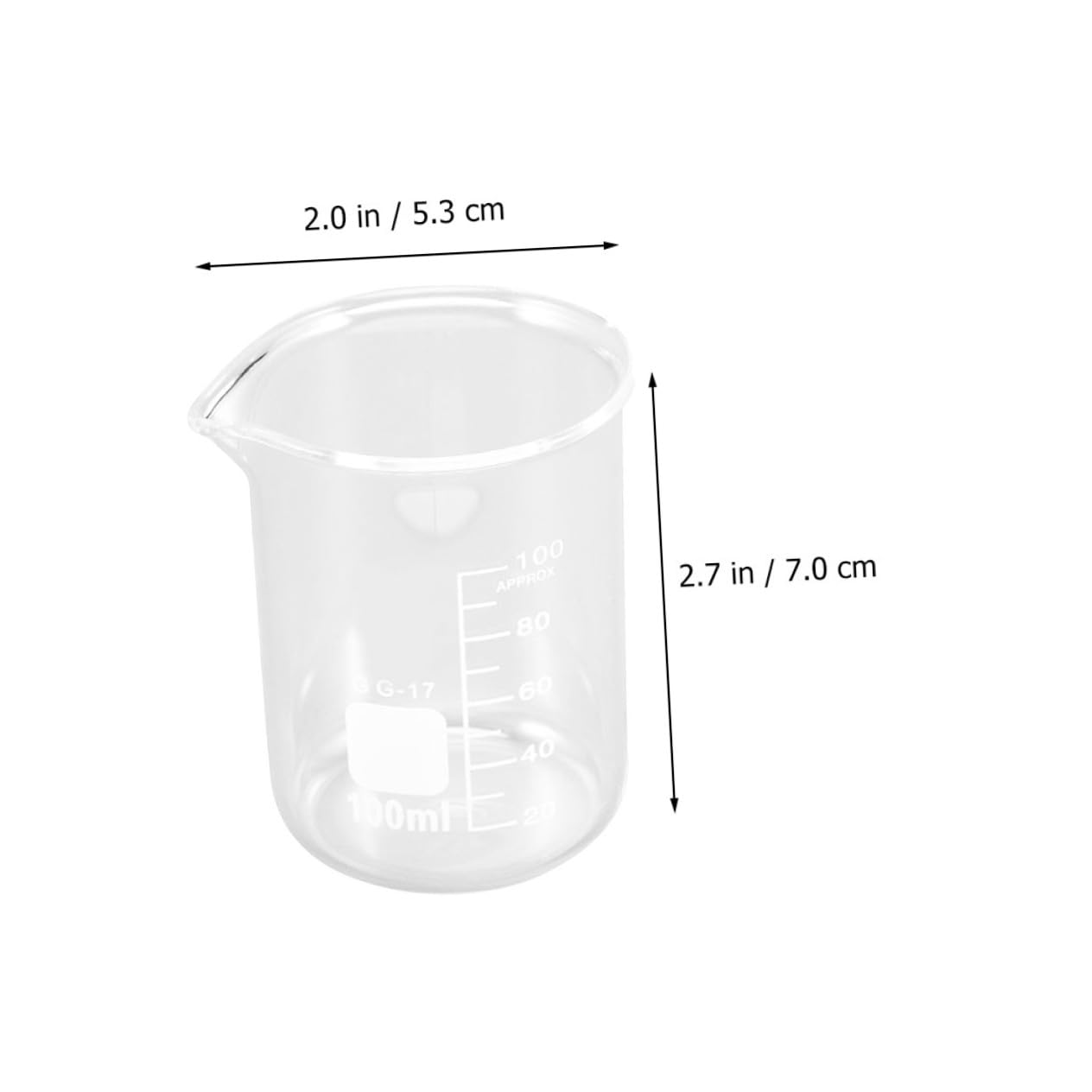 Set 10 Misurini in Vetro Trasparente Da 100 Ml Scala Graduata, Bicchieri Di Misurazione Precisi Per Cucina e Laboratorio, Becher Per Liquidi Facile Lettura e Durevoli