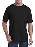 Harbor Bay by DXL Men's Big and Tall Moisture-Wicking Pocket T-Shirt Black 4XLT