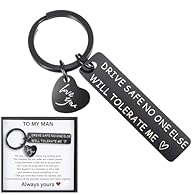 Quality Material: This drive safe daddy keychain is made of stainless steel, keychain pendant is 5 x 2.8cm/1.97 x 1.10inch, key ring is 3cm/1.18inch, lightweight and sturdy, not easy to break, can be applied for a long time. mens christmas gifts, gif...
