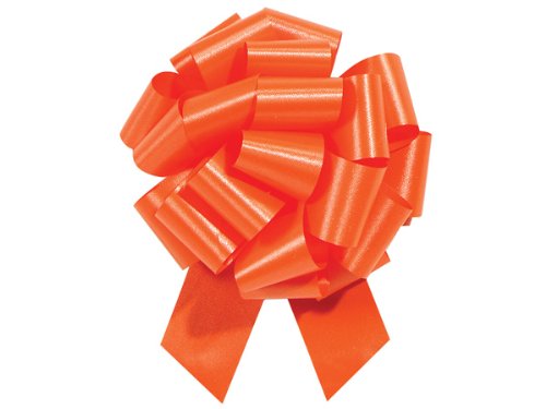 Orange 5.5 Inch 20 Loop Pull Bows Gift Wrap Christmas Wedding Gift Wrap Pull Bows Pull String Bows 10 Pack by A1BakerySupplies