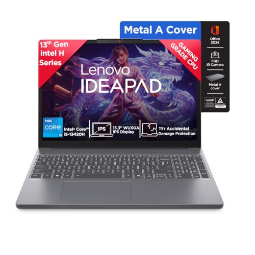 Lenovo IdeaPad Slim 3 13th Gen Intel Core i5-13420H 15.3 inch (38.8cm) WUXGA IPS Laptop (16GB RAM/512GB SSD/Windows 11/Office 2024/Top Metal Cover/Bac