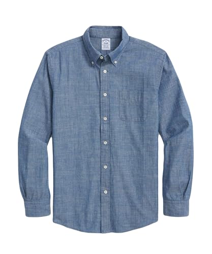 [Brooks Brothers] [ブルックスブラザーズ] コットン シャンブレー カジュアルシャツ Regular Fit 100212532 ダークブルー XL