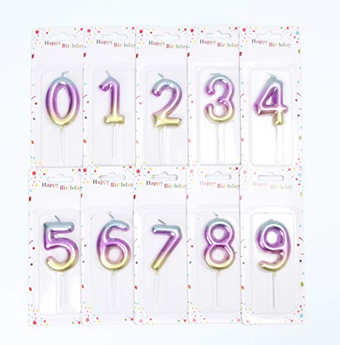 2.76" Birthday Candles 1St One Year Cake Baby Roman Cool Number Candle No 1 9 18 21 30 40 50 60 70 Cake Topper Numeral Candle Party Wedding Anniversary Decorations(Ins 5) #TOP1