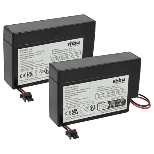 vhbw 2X Batería reemplaza Vision CP1208 para (800 mAh, 12 V, AGM, Clavija AMP)