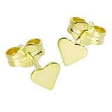 kleine Herzchen-Ohrstecker, hochglanzpoliert