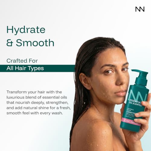 Image of Cincinnus Nourish & Repair Conditioner | Argan Oil, Tea Tree, Rosemary & Olive Oil | Strengthens & Softens Hair | Sulphate Free Anti Frizz Care for Dry Frizzy Hair (750ml)
