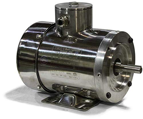 Teco WFP0014C, 1 HP, 1800 RPM, TEFC, B56C Frame, 208/230/460 Volt, 3 PH, Stainless Steel Washdown, Footed C-Face AC Electric Induction Motor