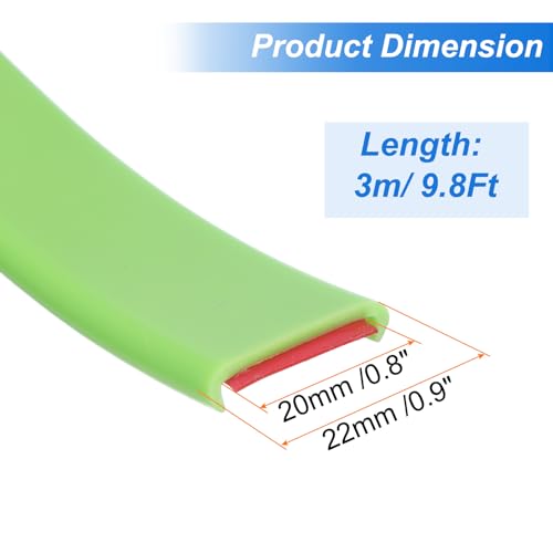QUARKZMAN U-Form Kantenband, 9,8ft x 4/5in TPE Selbstklebende Furnierkante, Sperrholz Kantenabschluss Flexibler Möbelkantenschutz für Arbeitsplatte Schrankregal (Grün).