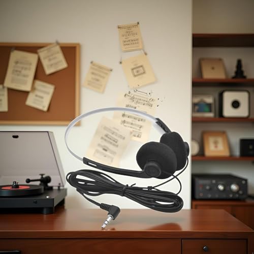 Image of 2 Pcs Retro Over-Ear Headphone,Vintage Feelings Underwire Headphone,Hi-Fi Stereo Earphone Headset, Retro Lightweight Earphones for Most Mobile Phones Playback Pevices Headphones (Black)
