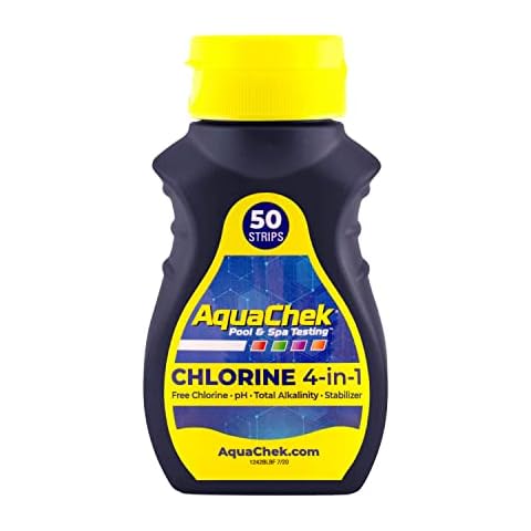 AquaChek Yellow 4-in 1 Swimming Pool and Spa Chlorine Test Strips 50ct 511244A ;#G344T3486G 34BG82G304691 Cover
